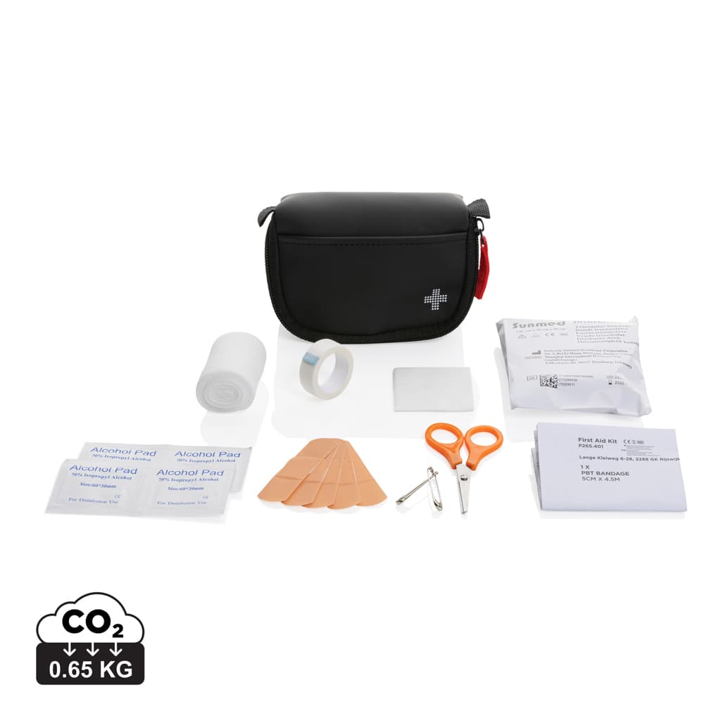 RCS recycled nubuck PU pouch first aid set mailable — Car & Safety promotional product