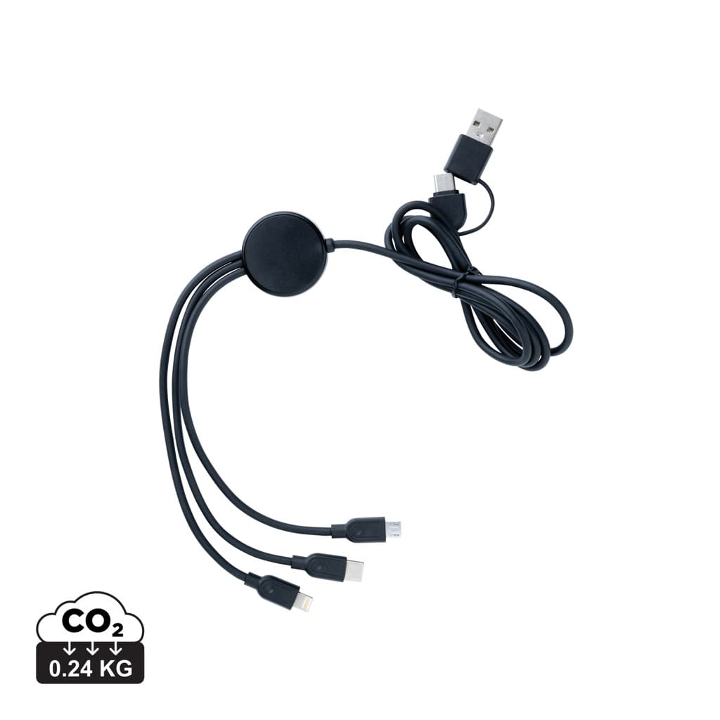 RCS recycled TPE and recycled plastic 6-in-1 cable — Phone & Tablet accessories promotional product