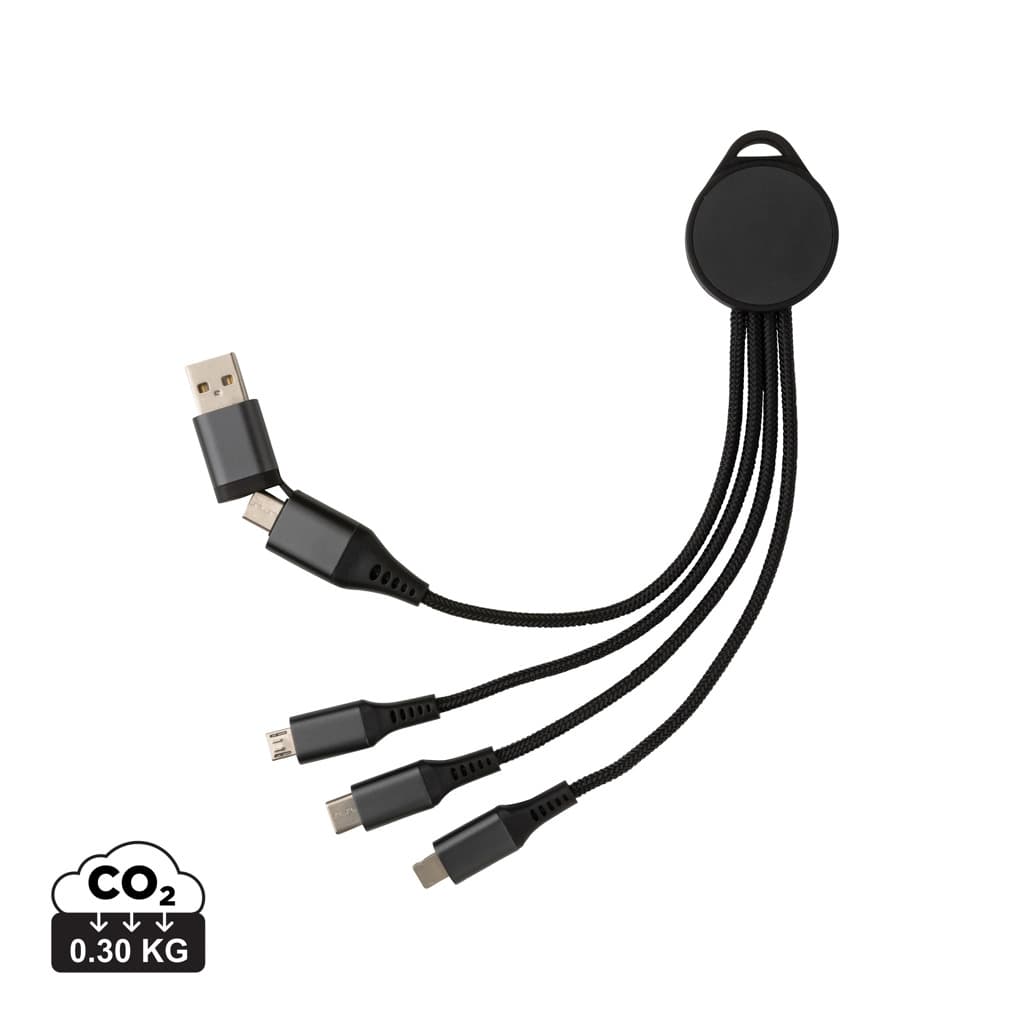 Terra RCS recycled aluminium 6-in-1 charging cable — Phone & Tablet accessories promotional product
