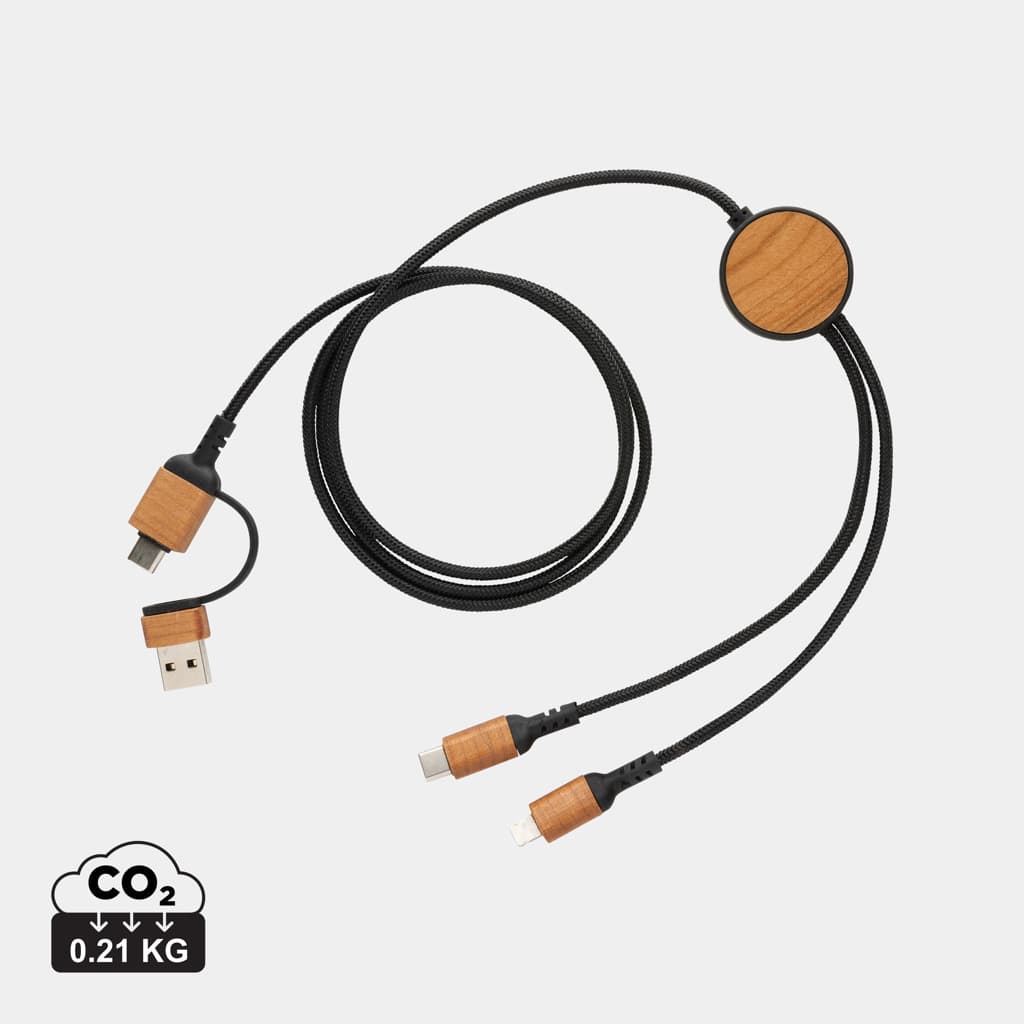 Ohio RCS certified recycled plastic 6-in-1 cable — Phone & Tablet accessories promotional product