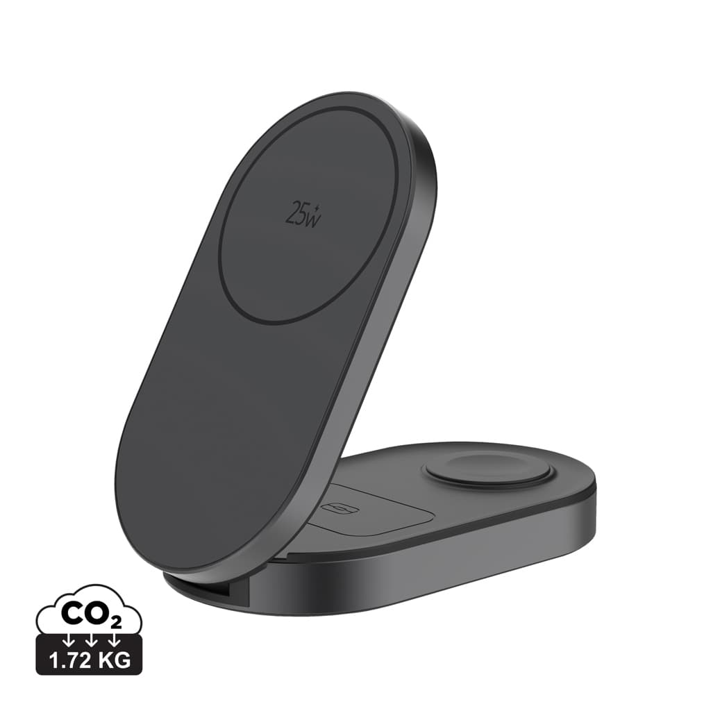 Quantum ultra-fast 3-in-1 25W Foldable Wireless Charger — Phone & Tablet accessories promotional product