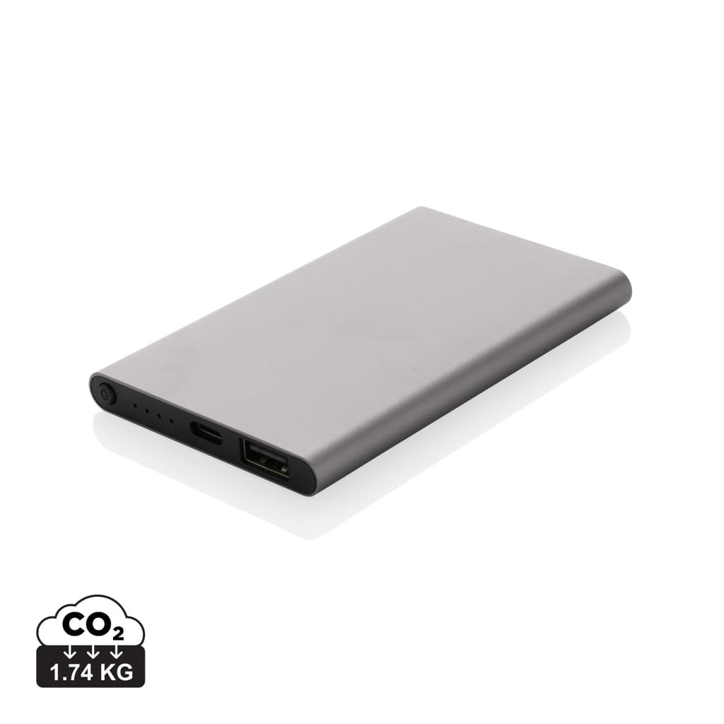 RCS recycled plastic/aluminium 4000mah powerbank with type C — Phone & Tablet accessories promotional product