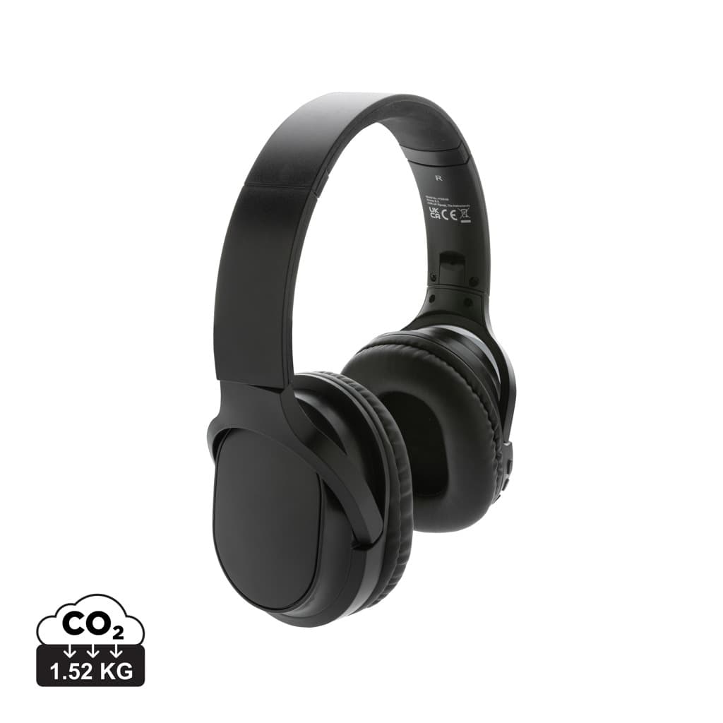 RCS recycled plastic Elite Foldable wireless headphone — Audio promotional product