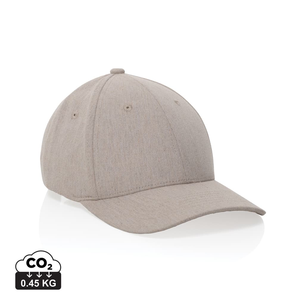 Milo AWARE™ recycled heather 6 panel cap 200gr — Headwear promotional product