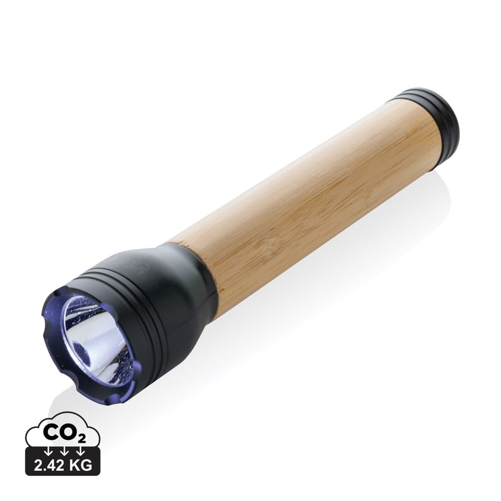Lucid 5W RCS certified recycled plastic & bamboo torch — Tools & Torches promotional product