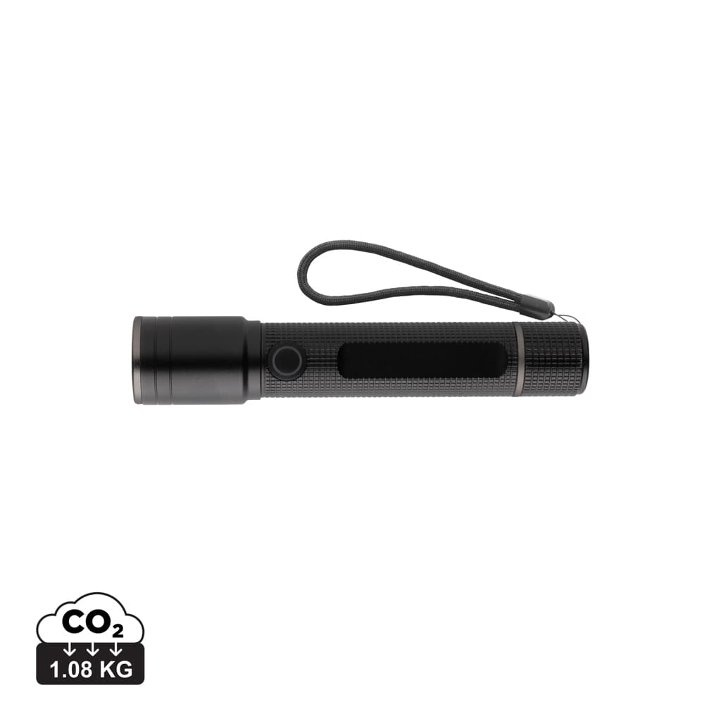 Gear X RCS recycled aluminium USB-rechargeable torch — Tools & Torches promotional product