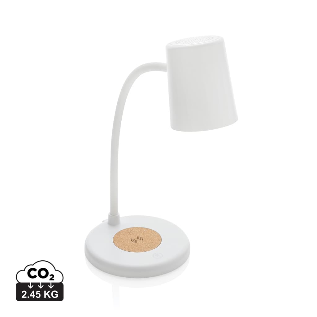 Zenara RCS recycled plastic and cork 15W wireless desk lamp — Phone & Tablet accessories promotional product