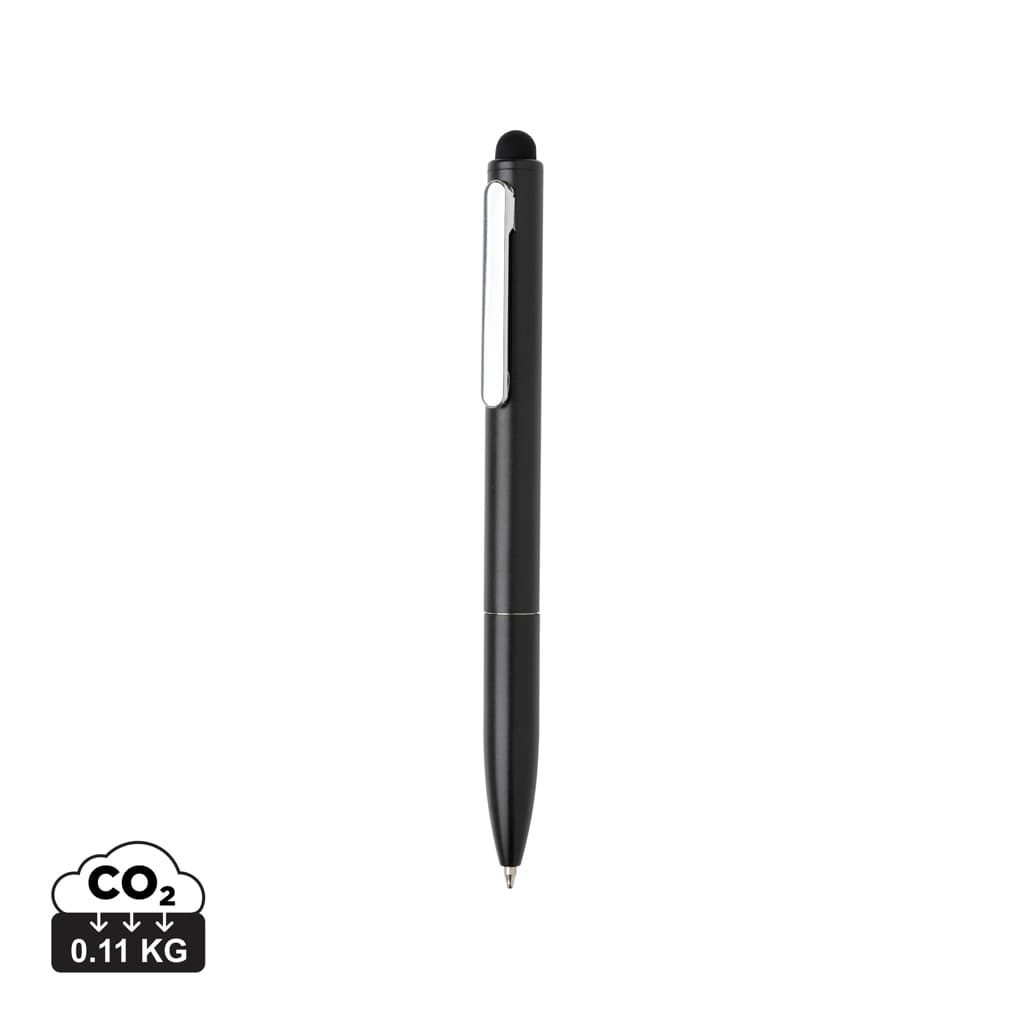 Kymi RCS certified recycled aluminium pen with stylus — Writing Instruments promotional product