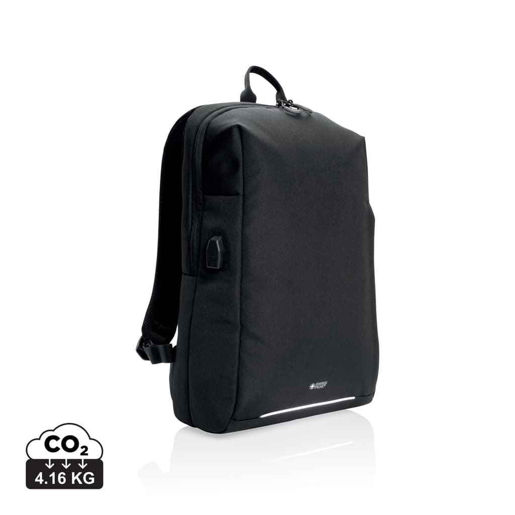 Swiss Peak AWARE™ RFID and USB A laptop backpack — Bags & Travel promotional product