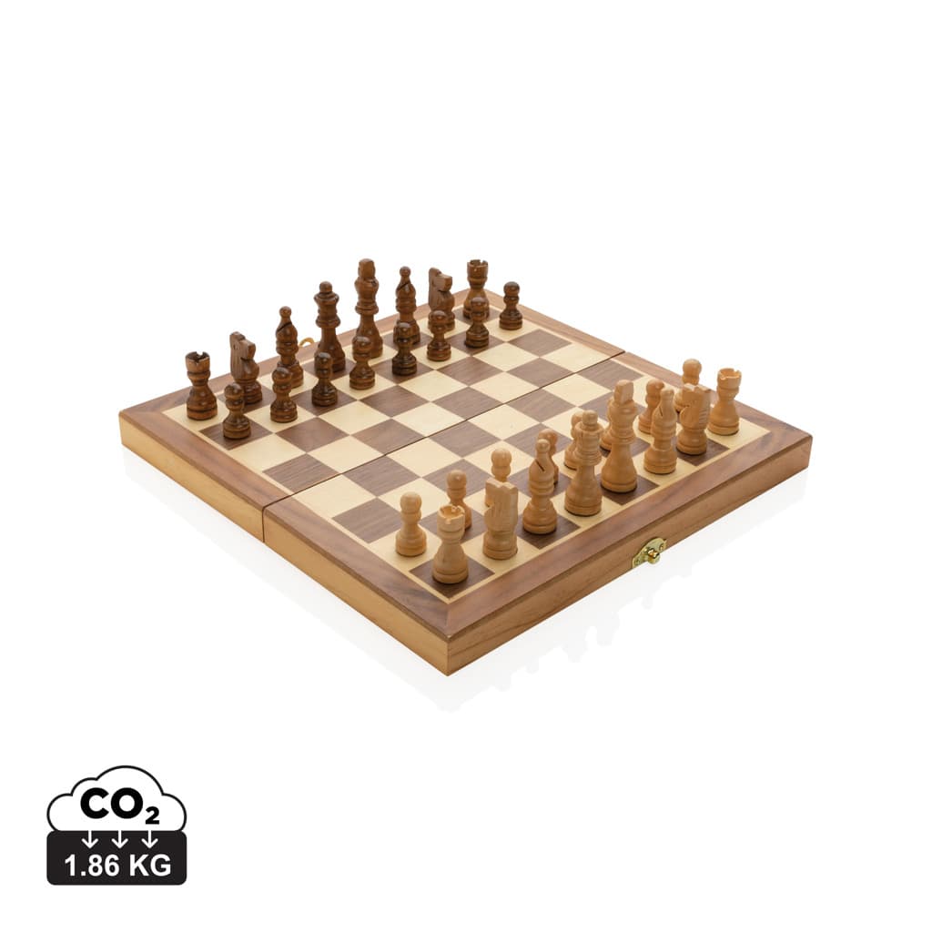 Luxury wooden foldable chess set — Home & Living promotional product