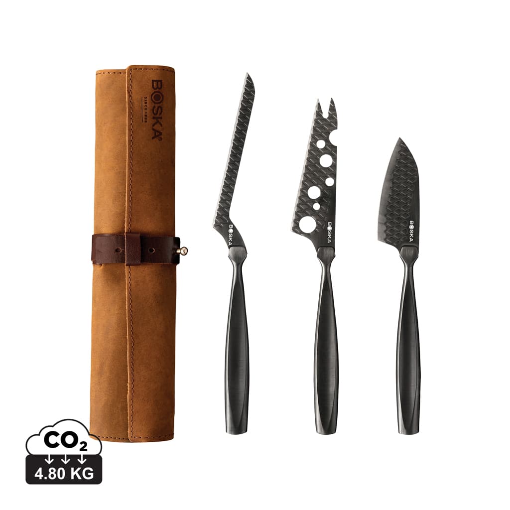 BOSKA Cheese Knife Set Monaco+ Black — Home & Living promotional product