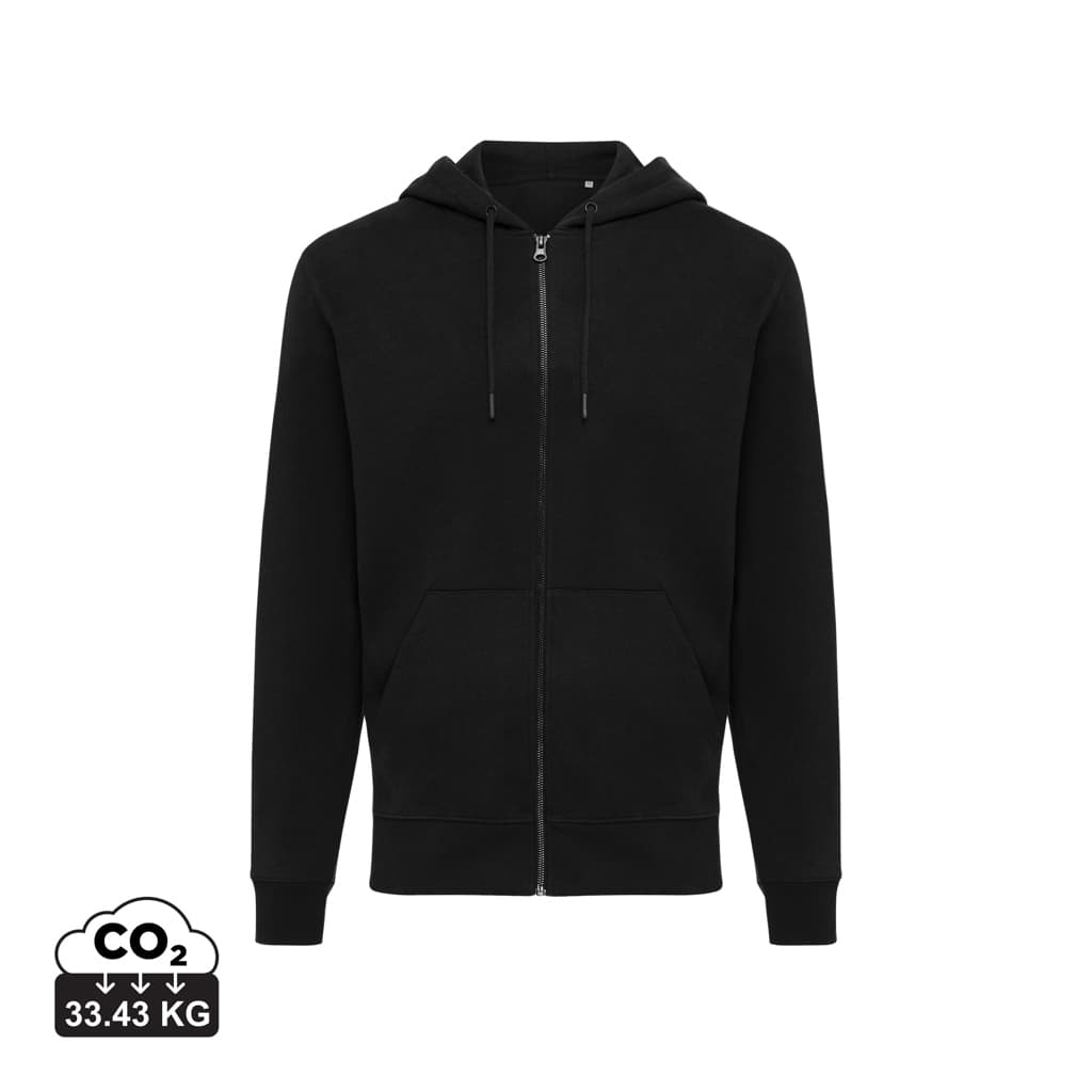 IQONIQ Abisko recycled cotton zip through hoodie — Textile promotional product