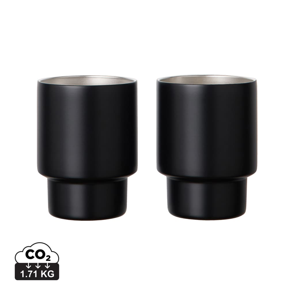 VINGA Nagano RCS recycled SS mugs, set of 2 — Drinkware promotional product